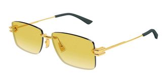 Bottega Veneta BV1126S 006 Mens Sunglasses Gold Size 58