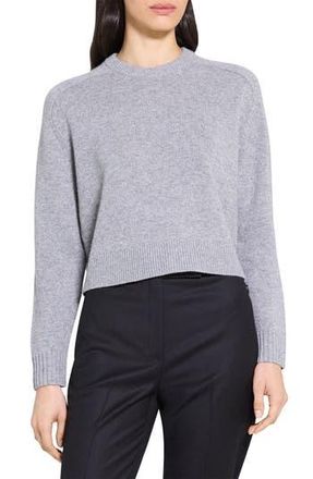 Theory Cashmere Crewneck Crop Sweater in Husky at Nordstrom Rack, Size Medium