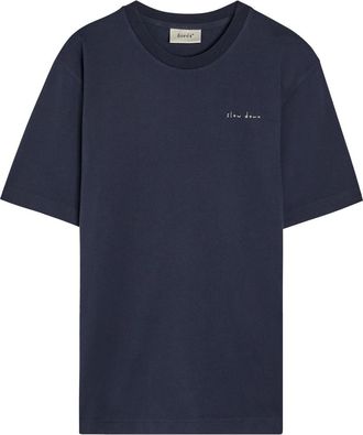 For&eacute;t For&eacute;t Embroidered Cotton T-shirt - Navy - Xxl