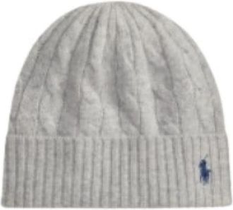 Polo Ralph Lauren Cable-Knit Wool-Cashmere Beanie - Dames - Hoeden - Grijs - ONE Size - Wol - Accessoires