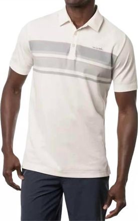 Travis Mathew Counting Cards Striped Classic Fit Polo T-Shirt In Gardenia