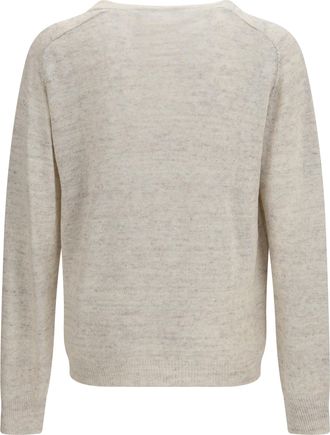 Our Legacy Mens Rue V-Neck Soft Cyclone Linen Sweater Ecru Linen; Cotton