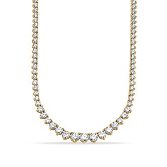 Diamond2Deal 14K Gold Lab Grown Diamond Graduated Necklace 18 5 Ct