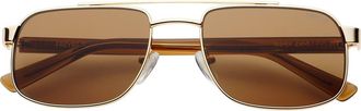 Freyrs Eyewear Vesper Aviator Sunglasses in Gold /Solid Brown at Nordstrom