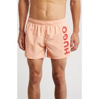 BOSS Abas Logo Board Shorts in Light/Pastel Red at Nordstrom Rack, Size Xx-Large