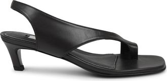 Toteme Minimalist Black Heeled Sandal With Elegant Toe Loop