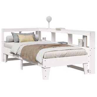 Berkfield Home Bookcase Bed without Mattress White 75x190cm Solid Wood Pine | Size: 75x190 cm