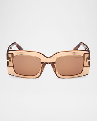Tom Ford Brigitta Rectangle Acetate Sunglasses