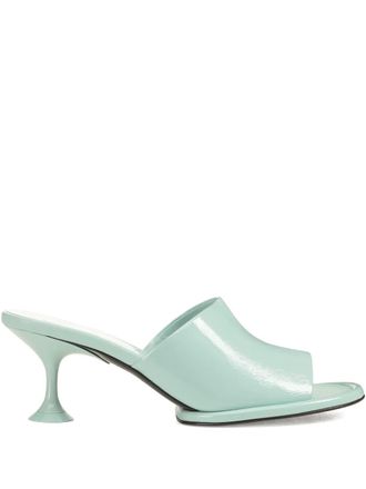 Sergio Rossi 60mm Orb leather mules - women - Calf Leather/Calf Leather/Calf Leather - 37.5 - Blue
