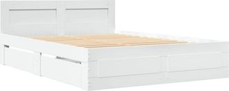 vidaXL Estructura De Cama Con Cabecero Sin Colch&oacute;n Blanco 140x190 Cm Vidaxl