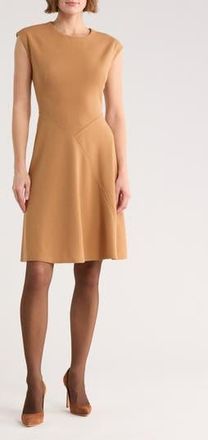 Calvin Klein Cap Sleeve A-Line Dress in Luggage at Nordstrom Rack, Size 10