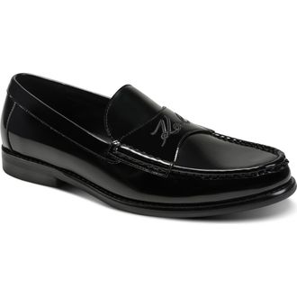 Karl Lagerfeld Faron Front Embroidered Logo Loafer in Black at Nordstrom Rack, Size 10.5