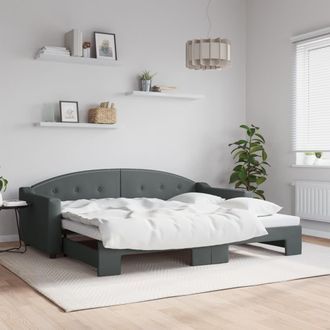 vidaXL Sof&aacute; Cama Nido Tela Gris Oscuro 90x200 Cm Vidaxl