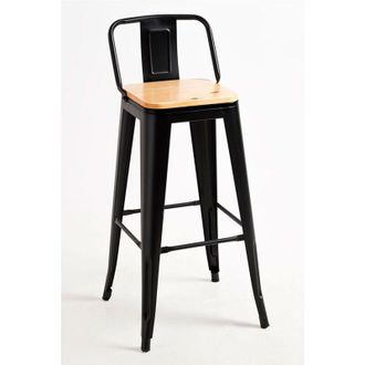 Regalos Miguel Regalos Miguel - Packs Taburetes Altos - Pack 4 Taburetes Torix Respaldo Madera Natural - Negro