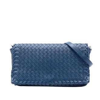 Bottega Veneta Pre-owned Crossbody Bag - Dames - Pre-owned - Blauw - Maat: ONE Size Leer