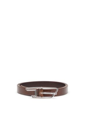 Diesel 2cm belt in pull-up leather with D buckle - Belts - Woman - Brown