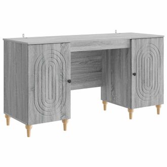 vidaXL Escritorio Gris Sonoma 142,5 X 50 X 75 Cm Madera De Ingenier&iacute;a Vidaxl