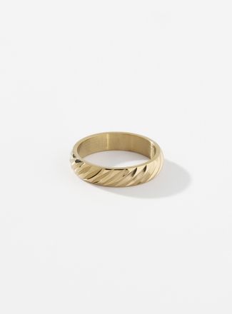 Midi34 Mens Ian oblique groove ring