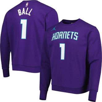 Jordan Brand Mens Jordan Brand LaMelo Ball Purple Charlotte Hornets Statement Name & Number Pullover Sweatshirt at Nordstrom, Size X-Large