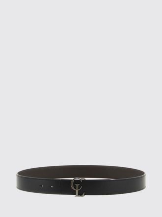 Christian Louboutin Cintura reversibile in pelle di vitello con fibbia monogram