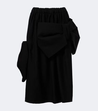 Comme Des Gar&ccedil;ons Bow-detail wool and mohair midi skirt