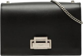 Saint Laurent Pre-owned Leren Schoudertas met Ketting - Dames - Vintage Schoudertas - Zwart - ONE Size - Leer - Vintage