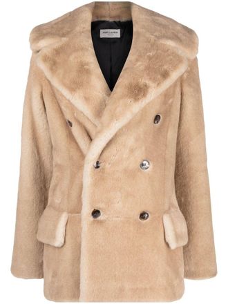 Saint Laurent Jas met dubbele rij knopen - Beige