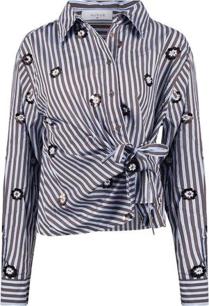 Nukus Nukus - Amy Blouse Stripe - Dames - Blouses & Shirts - Bruin - Maat: S