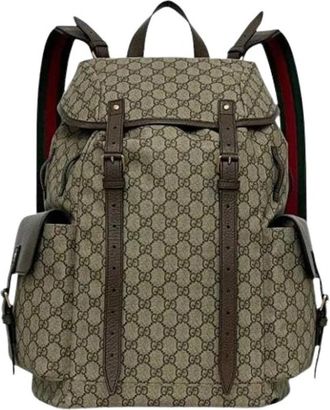 Gucci Pre-owned Fabric Rugzak - unisex - Vintage Rugzakken - Beige - ONE Size - Vintage