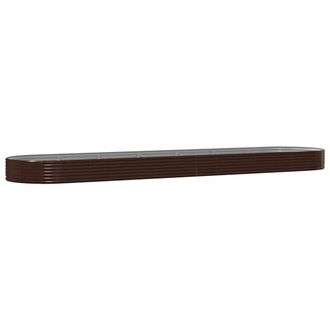 vidaXL Jardinera Arriate Acero Galvanizado Marr&oacute;n 600x140x36cm Vidaxl