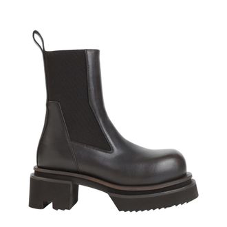 Rick Owens Black Leather Beatle Boots