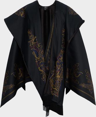 Etro Floral Paisley Jacquard Cape