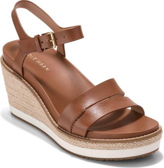 Cole Haan Ronnie Cloudfeel Espadrille Platform Wedge Sandal in British Tan Leather Natural at Nordstrom Rack, Size 6.5