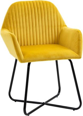HOMCOM Modern Accent Chair Velvet-Feel Upholstered Lounge Armchair Yellow - Homcom
