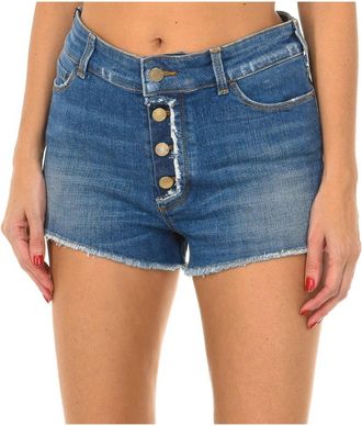 Armani Jeans Blauwe Denim Shorts met Rode Zoom - Dames - Denim shorts - Blauw - W29 - Denim - Korte Broeken