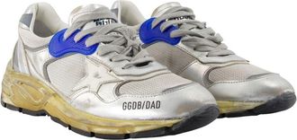 Golden Goose Womens Running Dad Sneakers - Golden Goose Deluxe Brand Leather Silver Calfskin Shoes