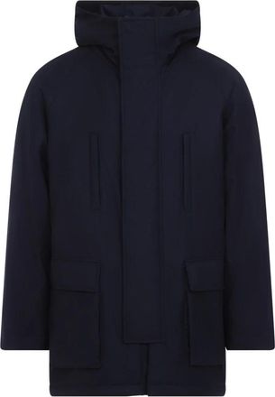 Giorgio Armani Caban Jas - Heren - Parka Jassen - Blauw - XL - Wol - Jassen