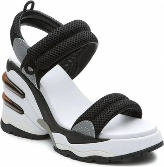 Ash Womens Cosmos Wedge Sandal In Black/silver