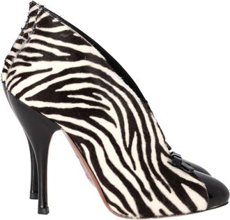 Alaia Alaia Pre-owned Womens Azzedine Zebra Print Booties in Black and White Calfskin Pony Hair - Multicolour - Size EU 38