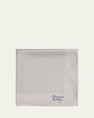 Charvet Mens Silk Dot-Print Pocket Square