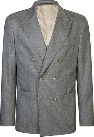 Eleventy Blazer - Heren - Blazers - Grijs - S - Leer - Jassen