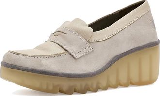FLY London Bilz609fly Womens Flat Shoes Off-White : EU 41 (US Womens 10-10.5) M, Leather/Suede