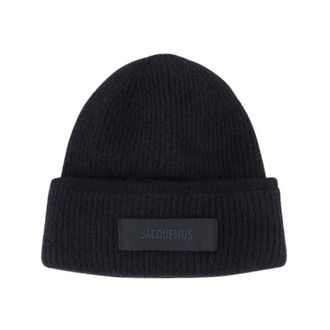 Jacquemus Gros Grain Beanie - Dames - Hoeden - Zwart - ONE Size - Wol - Accessoires