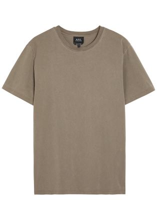 A.P.C. Logo-print Cotton T-shirt - Dark Grey - XL