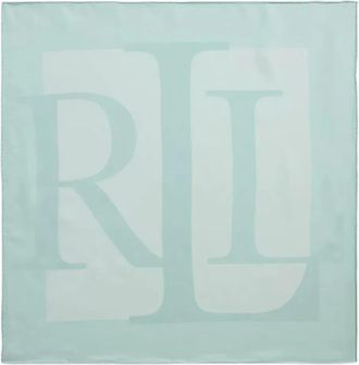 Lauren Ralph Lauren Foulard in seta con logo - Blu