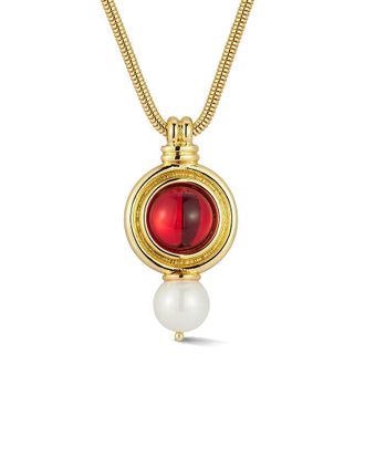 Chloe and Madison Chloe And Madison Plated Cz Gem Pendant Necklace