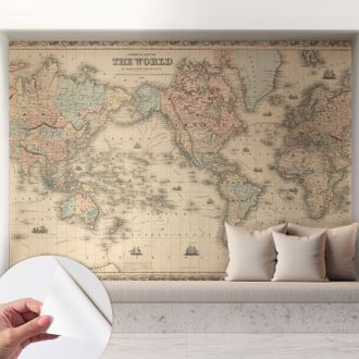 Tulup Fotomurale Adesivo - Murale Da Parete - Carta Da Parati Autoadesiva - Design Parete Moderno - Mappa Storica 208x146 Cm