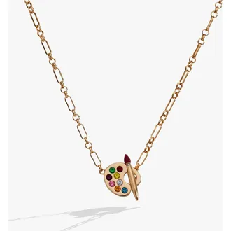 Alex and Ani Artist Palette & Paint Brush Toggle Necklace in Gold at Nordstrom