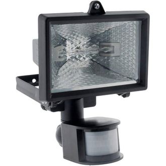OEM Proyector Hal&oacute;geno Con Sensor De Movimiento - Negro - Grado De Protecci&oacute;n Ip44 - Tubo De L&aacute;mpara R7s De 120 W - Sensor Crepuscular - Alcance De Ilumin