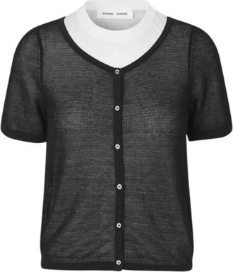 Sams&oslash;e & Sams&oslash;e Sapena Gilet - Dames - Vesten - Zwart - S - Katoen - Truien & Vesten